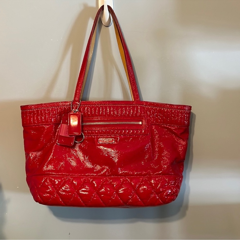 Coach ❤️ Soft Leather Red coach bag patient leather